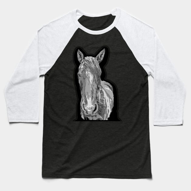 horse Baseball T-Shirt by rickylabellevie